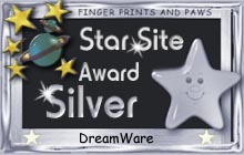 Finger Prints and Paws - Star Site Award - Silver!